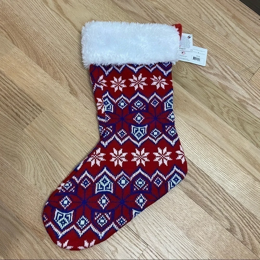 Phillies Fair Isle Christmas Stocking NWT MLB Red Philadelphia Baseball